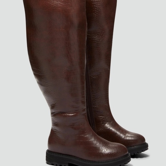 Fashion to Figure Malia Over-The-Knee Crocodile Texture Boots NWT Size 10W